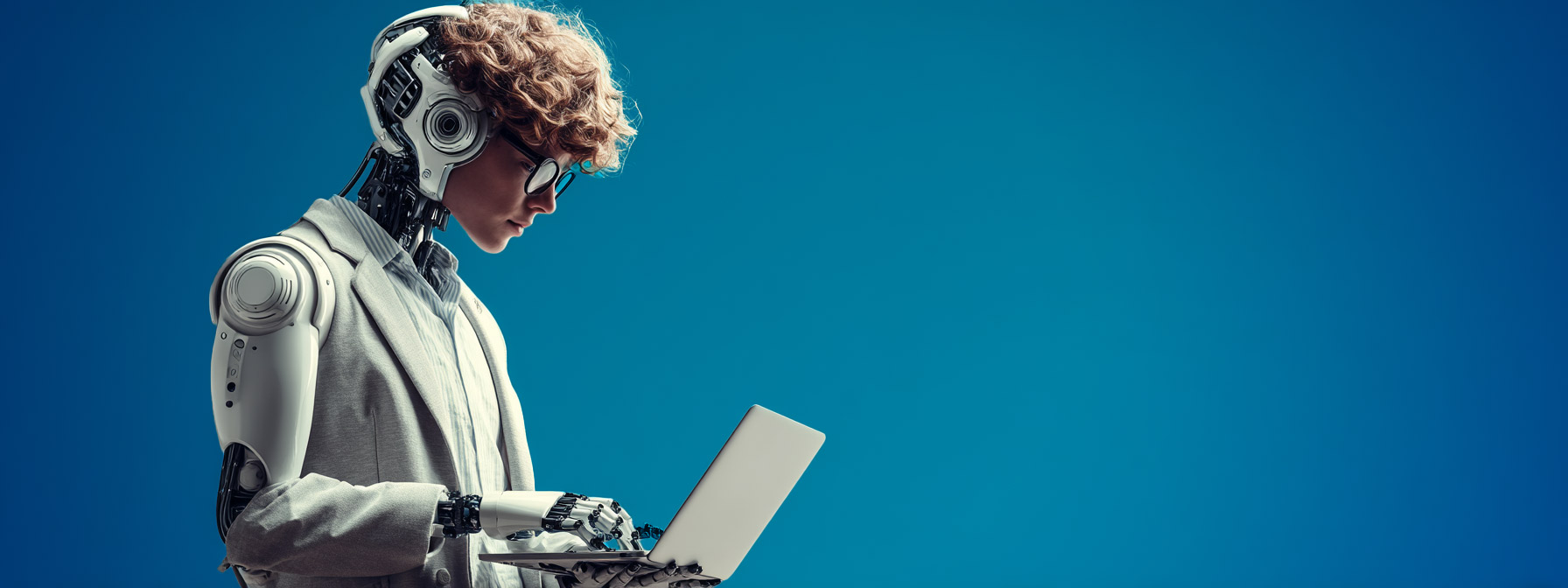 ai person coding a SaaS on a computer